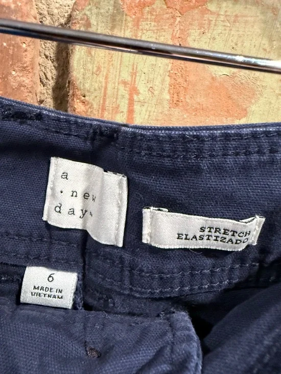 a new day Navy High-Waist Cotton Bermuda Shorts - Picture 3 of 3